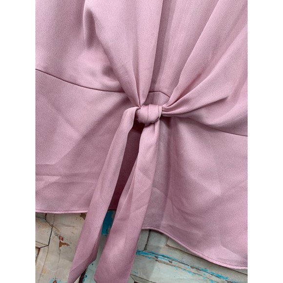 Talbots Tie Waist Top 10 Pink Polyester - Picture 4 of 10